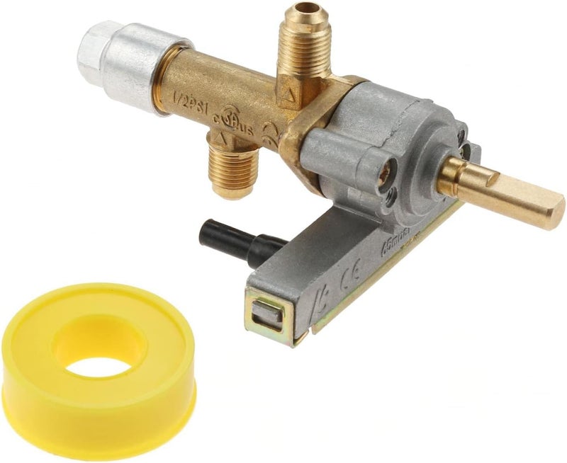 Lemfema Gas Safety Control Valve with Piezo Push Ignition Device Replacement for Garden Sun Propane Powered Patio Heater Repair Replaces Parts（7/16"-24 UNEF Inlet & Outlet） - Image 1